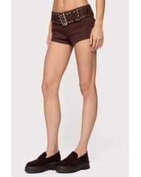 Edikted - Studded Belt Denim Micro Shorts - Lyst