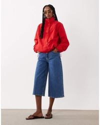 Threadbare - Giacca Impermeabile Rossa Con Collo A Imbuto - Lyst