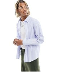 Pull&Bear - Boxy Long Sleeve Stripe Shirt - Lyst