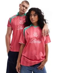 PUMA - Pink Archive Print Football Jersey - Lyst