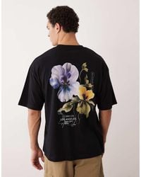 ASOS - Oversized T-shirt With Floral Print - Lyst