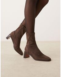 ASOS - Wide fit – rush – stiefeletten aus wildlederimitat - Lyst