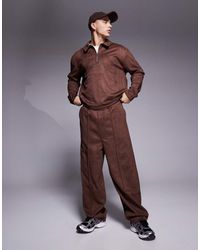 ASOS - Super Baggy Zachte Elegante Broek Met Plooi Aan De Voorkant - Lyst