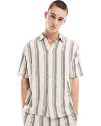 Bershka - Textured Stripe Co-ord Shirt - Lyst