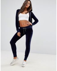 lipsy velour hoodie with diamante crown back