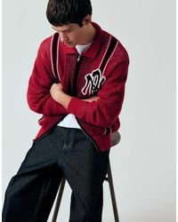 No Problemo - 100% Cotton Crochet Sports Zip Through Jumper With Contrast Panels - Lyst