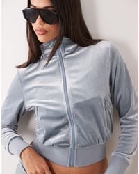 Lioness - Alba Zip Up Velour Track Jacket Co-ord - Lyst