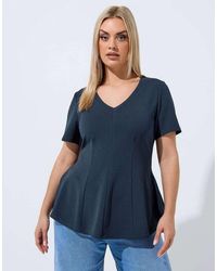 Yours Clothing - V-Neck Corset Top - Lyst