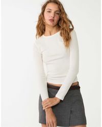 Stradivarius - – langärmliges, geripptes shirt - Lyst