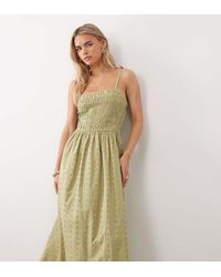 Miss Selfridge - Strappy Broderie Maxi Dress - Lyst