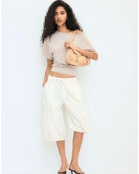 Stradivarius - Short Sleeve Boat Neck T-shirt - Lyst