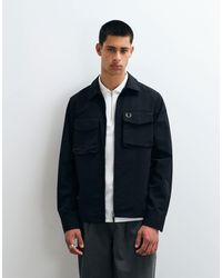 Fred Perry - Overshirt mit ripstop, reißverschluss und tasche - Lyst