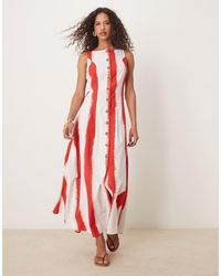 ASOS - Slash Neck Button Down Waistcoat Maxi Dress - Lyst