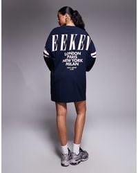 ASOS - Vestido Y Rosa Extragrande Estilo Camiseta De Manga Larga Con Logo Apilado En La Espalda Icon De Weekend Collective - Lyst