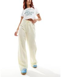 ASOS - Linen Blend Pull On Wide Leg Pants - Lyst