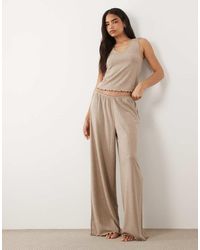 ASOS - Pointelle V Neck Vest & Trouser Pyjama Set - Lyst