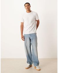 ASOS - Loose Straight Dirty Midwash Jean - Lyst