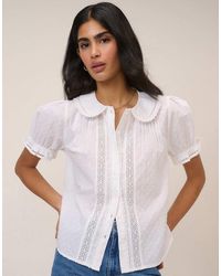 Nobody's Child - Broderie Anglaise Peter Pan Collar Blouse - Lyst