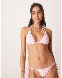 Kulani Kinis - Flamingo Flora Halterneck Bikini Top - Lyst