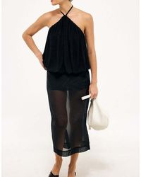 NA-KD - Bubble Hem Halterneck Top - Lyst
