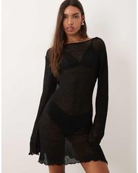 ASOS - Beach Knitted Boucle Scoop Back Mini Dress - Lyst