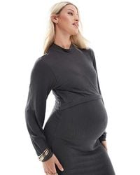 Mama.licious - Mamalicious Maternity Long Sleeve Jersey Midi Dress - Lyst