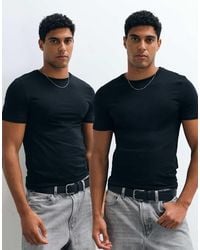 ASOS - Essentials 2 Pack Muscle Fit T-shirts - Lyst