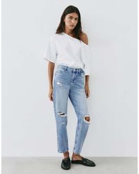 Pull&Bear - Gescheurde Mom Fit Jeans - Lyst