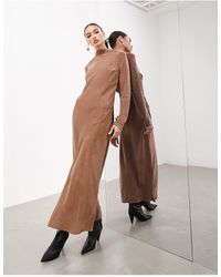 ASOS - Long Sleeve High Neck Maxi Dress - Lyst