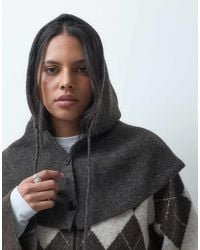 Pieces - Button Front Knitted Balaclava - Lyst
