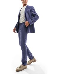 ASOS - Slim Herringbone Suit Trouser With Linen - Lyst