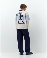 Pull&Bear - Poloshirt Met Lange Mouwen En Panelen - Lyst
