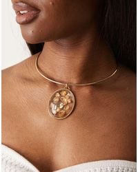 ASOS - Collar Fino Rígido Con Detalle De Flores Encapsuladas De - Lyst