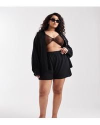 ASOS - Asos Design Curve Biarritz Beach Textured Cotton Shorts - Lyst