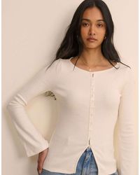 Nobody's Child - Ribbed Flared Sleeve Jersey Cardigan - Lyst