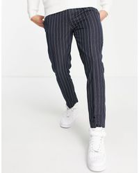 ASOS Tapered Smart jogger With Twill Stripe - Blue
