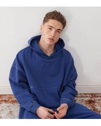 Collusion - Felpa Con Cappuccio Taglio Corto Squadrata Con Cuciture A Vista E Stampa - Lyst