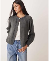 Vila - Gebreid Vest Met Knoopdetail - Lyst
