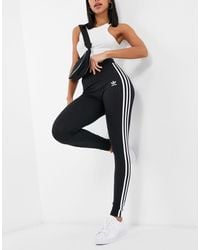 adidas originals adicolor high waisted three stripe legging in black