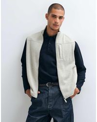 GANT - Full Zip Fleece Vest - Lyst