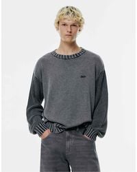 Pull&Bear - Stwd - pull en maille - noir délavé - Lyst