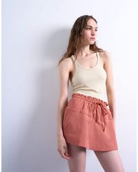 TOPSHOP - Mini Skort Met Elastische Taille - Lyst