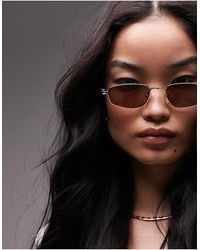 TOPSHOP - Lupin Angled Rectangle Sunglasses - Lyst