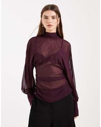 ASOS - Batwing High Neck Blouse - Lyst