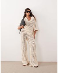 ARRANGE - Crochet Straight Leg Pants - Lyst