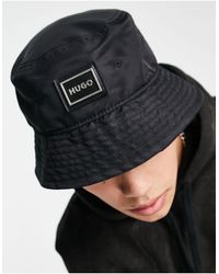 HUGO - Bucket Hat Met Zilveren Logo - Lyst