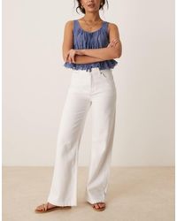 Free People - Vaqueros Blanco Óptico De Pernera Recta Y Corte Ancho Stride De - Lyst