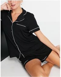 Lindex Cissi Eco Viscose Revere Pyjama Top - Black