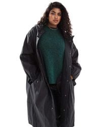 ASOS - Asos Design Curve Rubberised Rain Parka Coat - Lyst