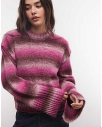 Monki - Boxy Sweater With Faded Stripe - Lyst